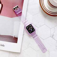 Wholesale Watch Strap With Watch Case 40mm 41mm 42mm 44mm 45mm TPU for Apple Watch Band Protective Case Series 7 6 thumbnail-3