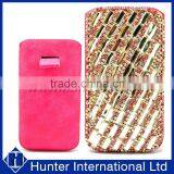 Bling PU Leather Pull up Pouch For Samsung Note4