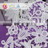Hot white flower chemical lace embroidery fabric for beautiful dress