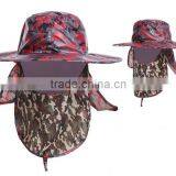 Fishing Waterproof Material Face Mask and Neck Shade Wide Brim Custom Camo Bucket Hat thumbnail-5