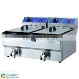 Table Top Electric Oil Fryers Two Tank Two Basket With Valve 20l Thermostat Controlled Deep Fryer (SY-TF210V SUNRRY) thumbnail-3