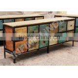 INDUSTRIAL DRAWER CHEST/ VINTAGE INDUSTRIAL CHEST OF DRAWERS/ ANTIQUE INDUSTRIAL FURNITURE thumbnail-1