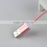 25CM Mini Nylon Metal Micro USB Cable Colorful Mobile Phone Cable for IPhone/Android/Type C thumbnail-4