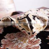 Plus 100% Linen Table Runner Pure Natural Linen Hemstitch Table Runner Black Flower Linen Table Runner thumbnail-2