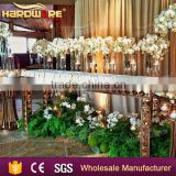 rose golden stand up stainless steel frame glass top wedding dining table                        
                                                Quality Choice