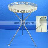 Vintage round iron folable table with 3 legs