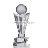 Factory oem award with custom size logo laser engraving china crystal global trophy