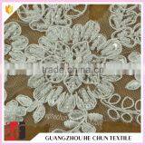 HC-2613-1 Hechun Mesh Made Polyster Beaded Crochet Floral Dress Lace Applique thumbnail-3