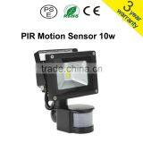 Floodlight 10W With PIR Sensor CE ROHS 3 Years Warranty