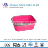 Dongguan eco-friendly silicone folding food storage container with lid for travel