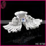 Hot sale matte white antique diamond butterfly hair claw clip