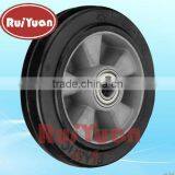 European Style Heavy Duty Caster Elastic Rubber Molded on Aluminum Center Wheel thumbnail-1