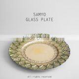 SAMYO Hot sale home wedding decorative round flat glass plate