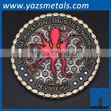 round engrave 3D metal antique custom metal coin promoter