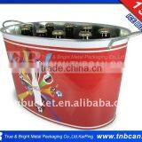 Large Oval Galvanized Paint Beer Ice Bucket thumbnail-1