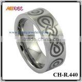 2015 Celtic Woven Celtic Knot Engraved Black Band for Man Dome Ring/cheap Celtic Ring thumbnail-4
