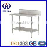 Assembled Stainless Steel Worktable with under shelf and backsplash