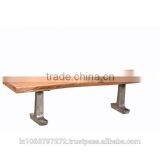 Bench with iron legs