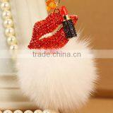 Custom Sexy Lips Rhinestone Keychain thumbnail-2