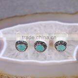 Nature Labradorite / Freshewater Pearl / Red Coral / Turquoise Gemstone Druzy Ring Wholesale thumbnail-4