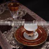 Embossed Gold&red Design of Crystal Glasses