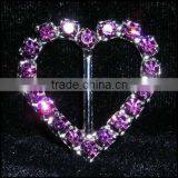 Amethyst 1.25"heart Rhinestone Buckle thumbnail-1