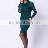 2016 PRETTY STEPS Winter Collections New Fashion Long Sleeve Casual Woman Dress High Neck Knitted Dress thumbnail-2