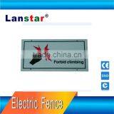 Luminous warning signs for perimeter electric fence,both sides printed,PVC materials