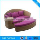 Leisure Rattan Sofa Bed Round Bed Outdoor Sunbed FL015 thumbnail-1