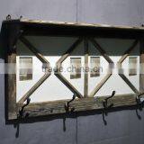 2016 Vintage Wood Wall Shelf With Hooks and Frames thumbnail-2