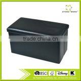 Waterproof Faux Leather Folding Storage Ottoman Bench thumbnail-1