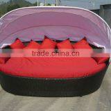 hot sale rattan furniture rattan sunbed with canopy