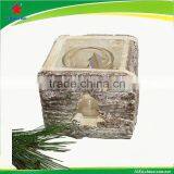 Wood Votive Candle Holder With Glass Holder Inserted thumbnail-1