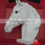 White Stone Horse Head Sculpture thumbnail-1