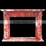 Blood Red Marble Electric Fireplace Mantel thumbnail-1