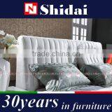 Contemporary White Leather Queen Size Bed & Adjustable Headboard B908 thumbnail-1