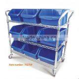 9 Pcs Bins With Wire Shelving Cart (702709) thumbnail-1