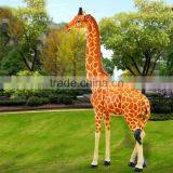 Promotion Wholesale Fiberglass Giraffe Animal Resin Sculptures thumbnail-2