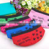 Folding Waterproof Nylon Pet Travel Water Bowl thumbnail-4