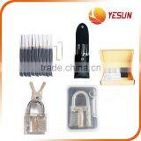 Padlock and Lockpick Tool Set With Plastic Box & Leather Bag & Brown Box Packing thumbnail-2