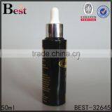 50ml Cosmetic Essence Perfume Screen Printing Logo Black Glass Bottle Silver Aluminum Dropper Bottle Glass China Suppliers thumbnail-1
