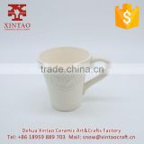 Dehua elegant Ceramic Mug 16-Ounce Set of 3 (White)