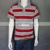 2016 New Model 100% Cotton Mens` Short Sleeve Strip Polo Shirt With Rib Collar thumbnail-4