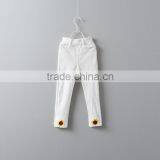 2017 Wholesale Girls Stretch Pants With Embroidery on the Bottom Kids Ripped Leisure Pants thumbnail-1