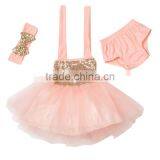 Elegant Children Kids Baby Girls Dress Sequins Tulle Tutu Toddler Tutu Dress Set thumbnail-3