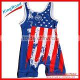 Kid's Wrestling Singlet Youth Custom Uniform With Free Design Service thumbnail-4