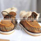 CX-SHOES-03 Genuine Sheared Sheep Skin Sheep Leather Shoes For Babies thumbnail-1