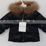Baby Boys Black Color Faux Fox Fur Coollar Down Jacket thumbnail-1