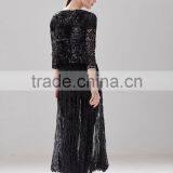 Ladies Fashion Long Skirt Mesh Pattern Cotton Perspective Skirt SR-P9963 thumbnail-4