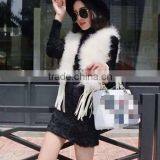 B Rabbit Fur Tassels Fashion Turkey Feather Vest thumbnail-3